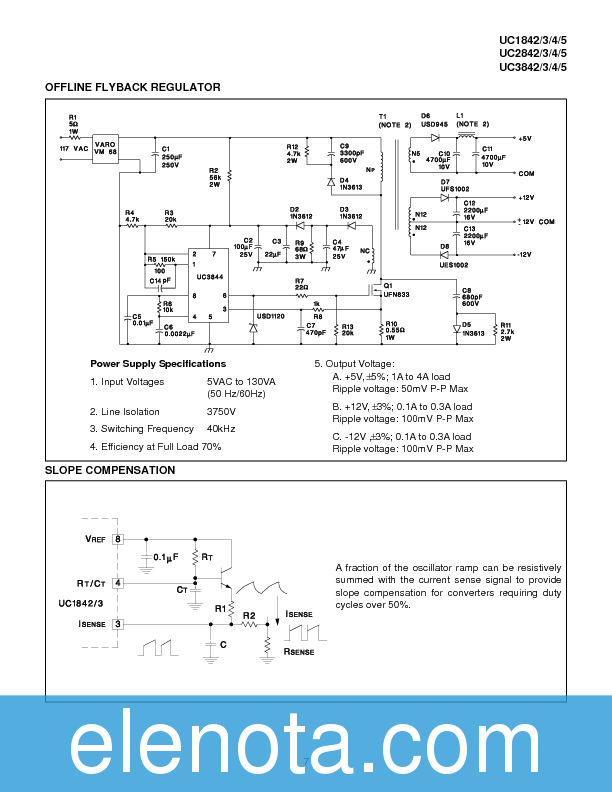 UC3843 Datasheet PDF (934 KB) Texas Instruments | Pobierz z Elenota.pl