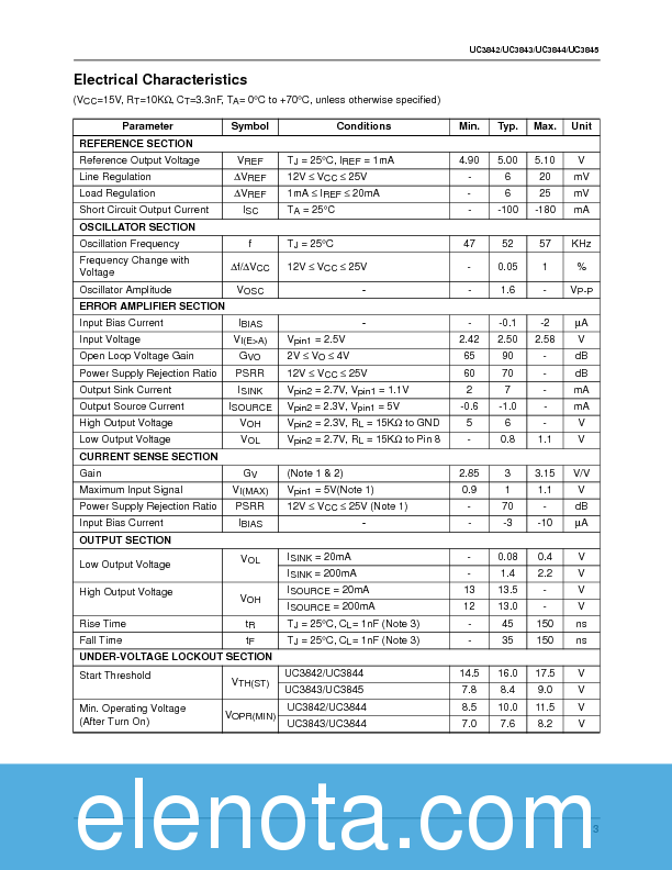 UC3843 Datasheet PDF (92 KB) Fairchild | Pobierz z Elenota.pl