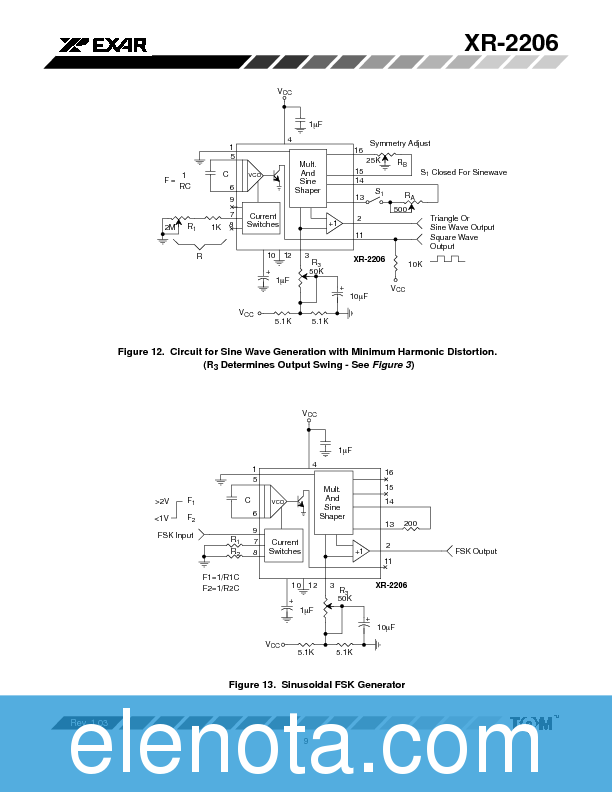 XR2206 Datasheet PDF (192 KB) Exar Pobierz z Elenota.pl