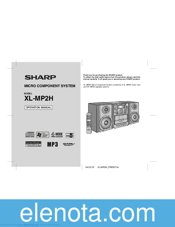 Sharp xl-mp2h