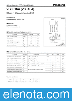 Panasonic (2SJ164) datasheet
