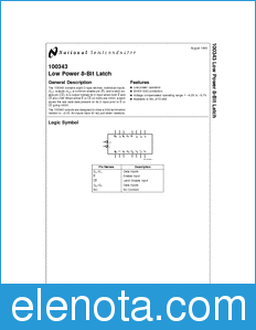 National Semiconductor 100343 datasheet