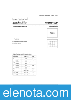 International Rectifier 100MT160P datasheet