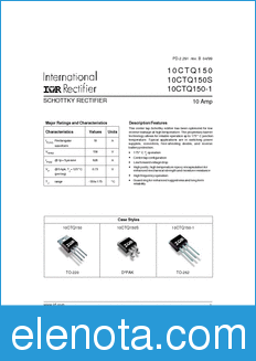 International Rectifier 10CTQ150 datasheet
