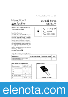 International Rectifier 10ETS08FP datasheet