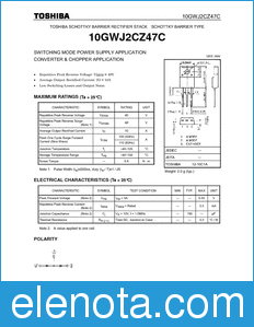 Toshiba 10GWJ2CZ47C datasheet