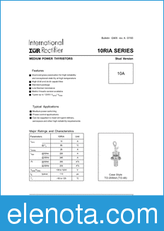 International Rectifier 10RIA datasheet