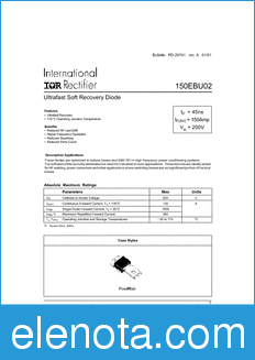 International Rectifier 150EBU02 datasheet