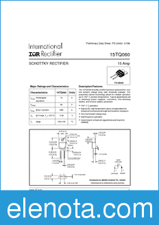 International Rectifier 15TQ060 datasheet