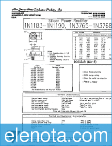 National Semiconductor 1N1183 datasheet