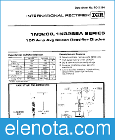 International Rectifier 1N3288A datasheet
