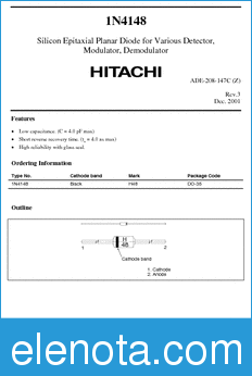 Hitachi 1N4148 datasheet