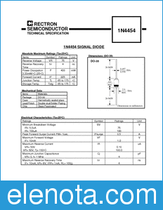 Rectron 1N4454-T datasheet