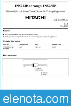 Hitachi 1N5231B datasheet