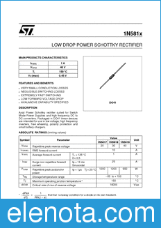 STMicroelectronics 1N5817 datasheet