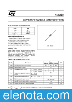 STMicroelectronics 1N5820 datasheet