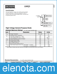 Fairchild Semiconductor 1S923 datasheet