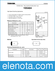 Toshiba 1SS404 datasheet