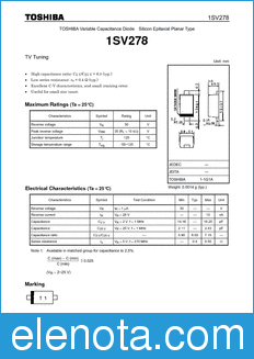 Toshiba 1SV278 datasheet