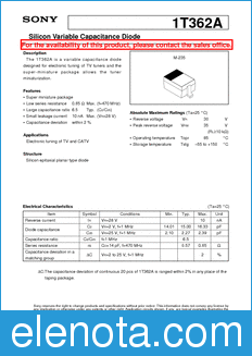 Sony Semiconductor 1T362A datasheet