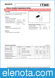 Sony Semiconductor 1T369 datasheet