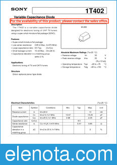 Sony Semiconductor 1T402 datasheet