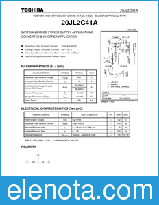 Toshiba 20JL2C41A datasheet