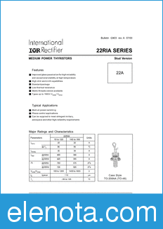 International Rectifier 22RIA datasheet