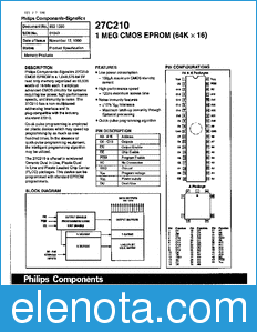 Philips 27C210 datasheet