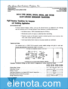 New Jersey Semi-Conductor 2N1304 datasheet