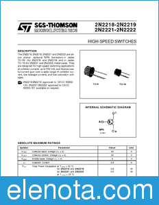 STMicroelectronics 2N2219 datasheet