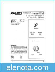 Microsemi Corporation 2N3375 datasheet