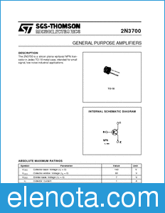 STMicroelectronics 2N3700 datasheet