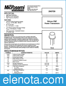 Microsemi 2N3720 datasheet