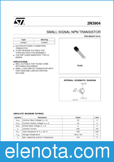 STMicroelectronics 2N3904 datasheet