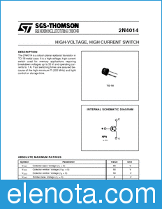 STMicroelectronics 2N4014 datasheet