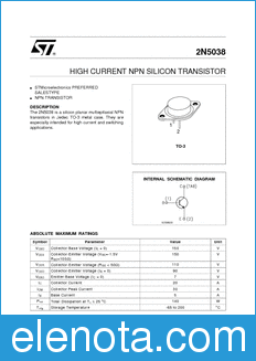 STMicroelectronics 2N5038 datasheet