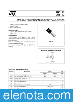 STMicroelectronics 2N5191 datasheet