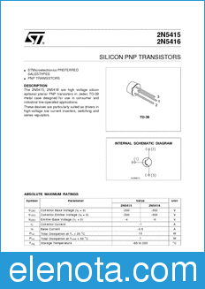STMicroelectronics 2N5415 datasheet