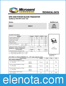 Microsemi 2N5672 datasheet