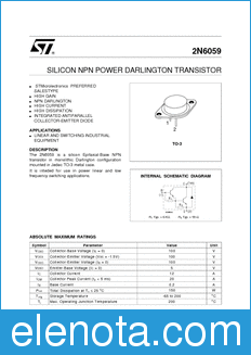 STMicroelectronics 2N6059 datasheet