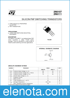 STMicroelectronics 2N6107 datasheet