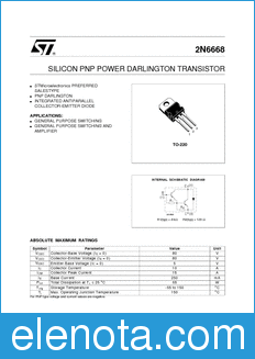 STMicroelectronics 2N6668 datasheet