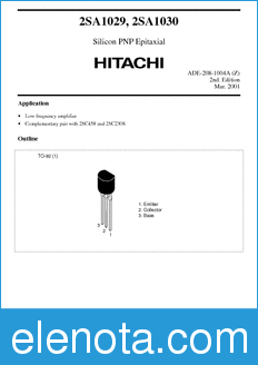 Hitachi 2SA1030 datasheet