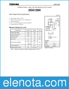 Toshiba 2SA1200 datasheet