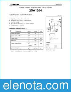 Toshiba 2SA1204 datasheet