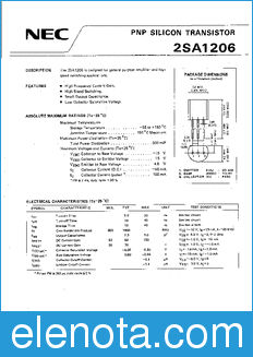 NEC 2SA1206 datasheet
