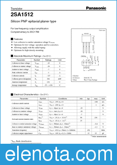 Panasonic 2SA1512 datasheet