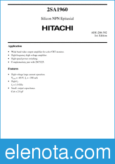 Hitachi 2SA1960 datasheet