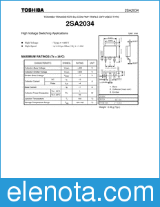 Toshiba 2SA2034 datasheet